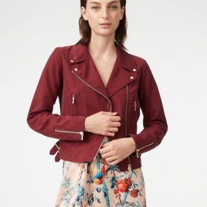 Club Monaco Kapri Moto Jacket Burgundy Women’s Size M